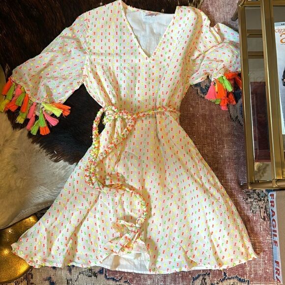 Tessora Multicolor Mini Dress with tassles - Picture 1 of 9